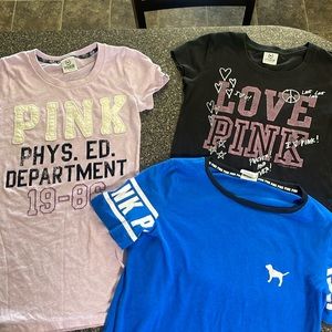 Three women’s Pink t- shirts